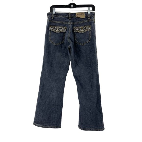 Jean Bay Women's Bootcut Denim Jeans Mid Rise Medium Wash Embroidered Size 6P - Picture 3 of 12